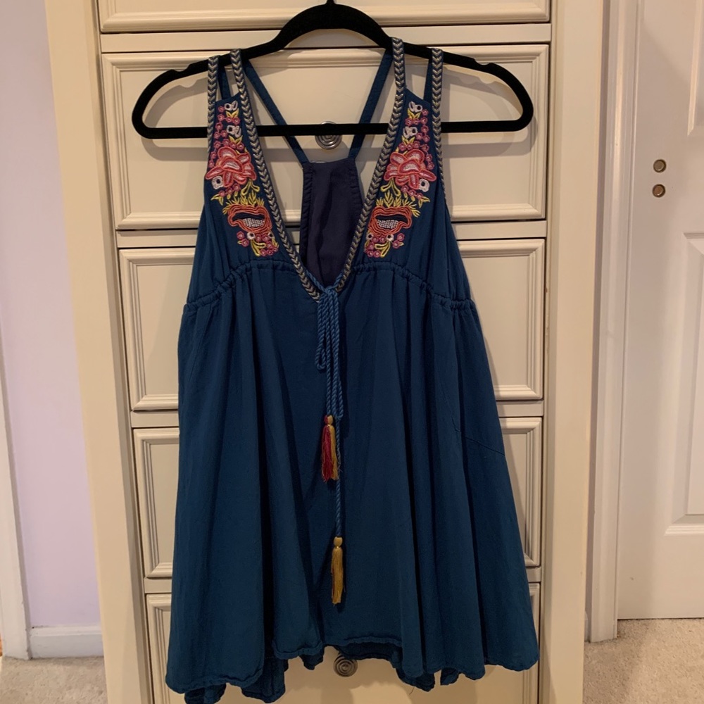 Blue Babydoll Boho Dress